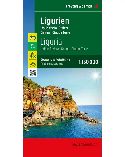 Cartographia-Liguria - Riviera Italiană - Genova harta de agrement și rutiera  (Freytag)-9783707922769