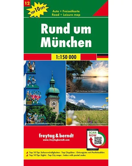 Cartographia-München și imprejurimi harta de agrement și auto (Freytag)-9783707918120