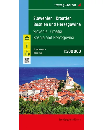 Cartographia-Croația / Slovenia / Bosnia harta cu copertă cartonată (Freytag)-9783707922066