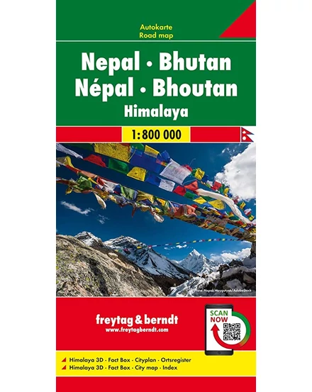 Cartographia-Nepal, Bhutan, Himalaya harta (Freytag)-9783707918410