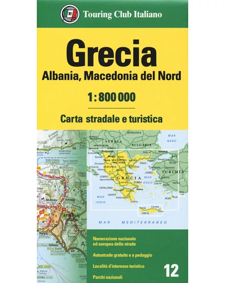 Cartographia-Grecia, Albania, Macedonia harta - TCI-9788836580026