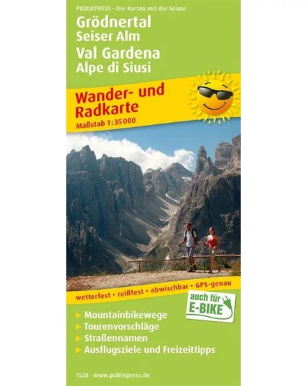 Cartographia - Grödnertal, Seiser Alm / Val Gardena, Alpe di Siusi, ghid turistic și hatra - Freytag-9783961325283
