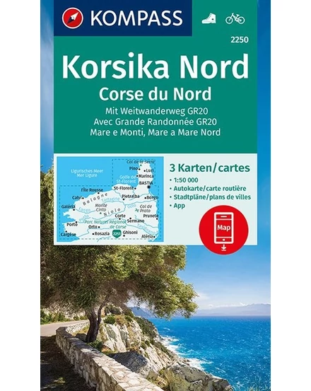 K 2250 Corsica partea de Nord harta turistică set 3 piese - 9783990449530