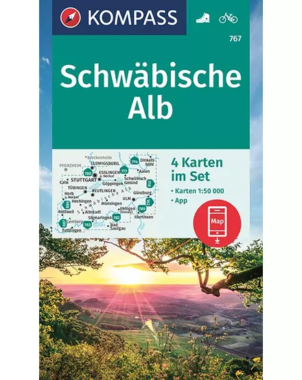 Cartographia-K 767 Schwabische Alb hartă set 4 piese-9783991212805