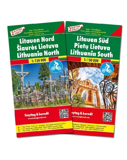 Cartographia - Lituania - set 2 hărți auto și de agrement (Nord, Sud) - Freytag-9783707917741