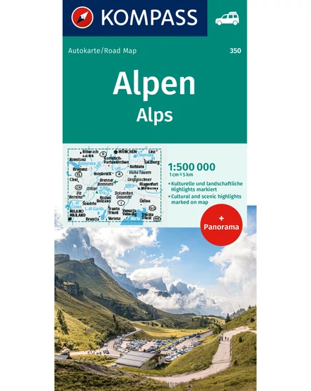 Cartographia-K 350 Harta rutieră Alpi-9783991543374