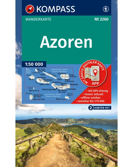Cartographia-K 2260 Insulele Azori harta turistică-9783991544166