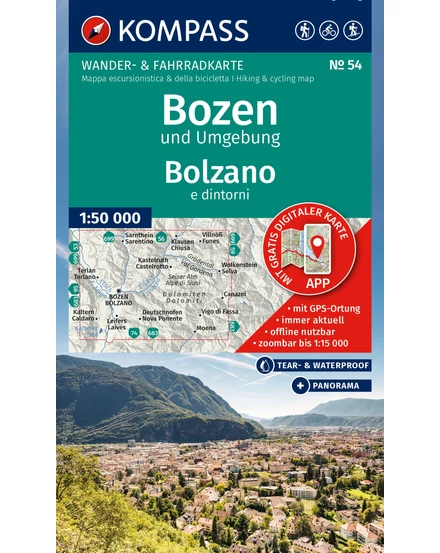 Cartographia-K 54 Bolzano harta turistică-9783991543718