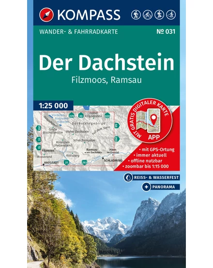 Cartographia-K 20 Dachstein, Ramsau, Filzmoos harta turistică-9783991544500