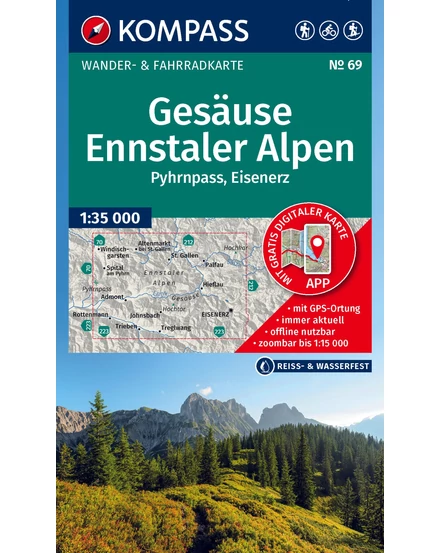 Cartographia-K 69 Gesäuse, Alpii Ennstal harta turistică-9783991544791
