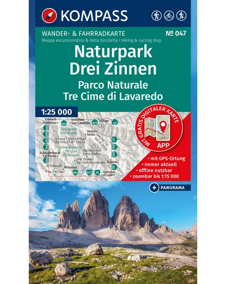 Cartographia-Naturpark Drei Zinnen harta turistică-9783991545163