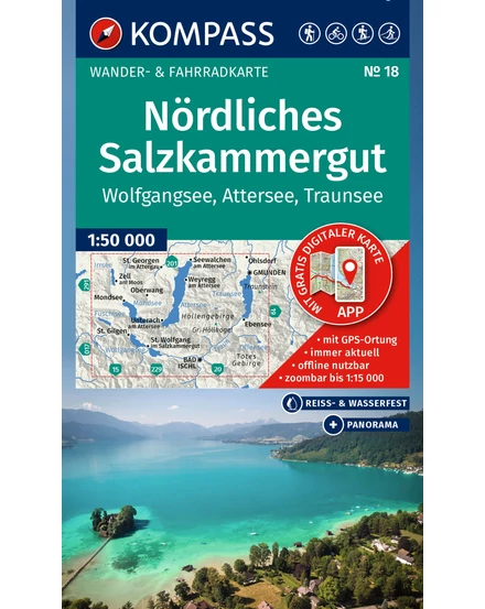 Cartographia-K 18 Salzkammergut Nord, Wolfgangsee, Attersee, Traunsee harta turistică-9783991544067