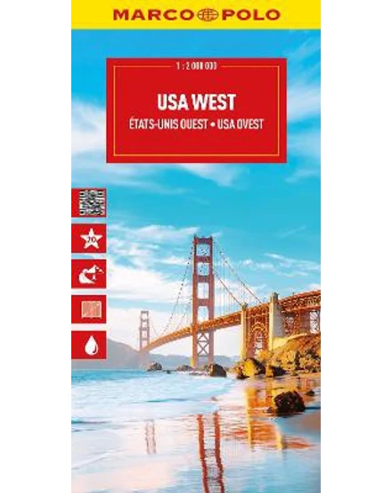 Cartographia-SUA Coasta de Vest harta (Coasta Pacificului, Sierra Nevada, Munții Stâncoși)-9783575022950