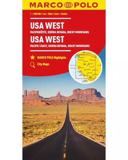 Cartographia-SUA Coasta de Vest harta (Coasta Pacificului, Sierra Nevada, Munții Stâncoși)-9783575018700