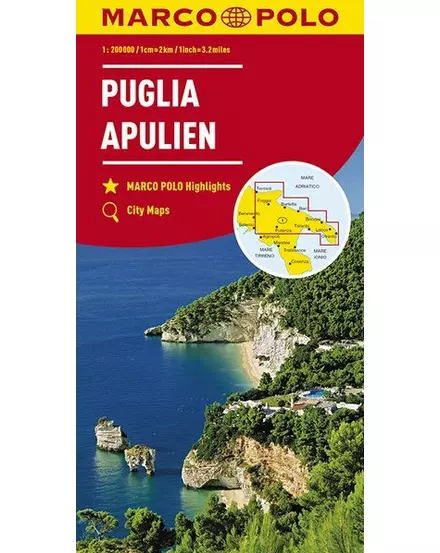 Cartographia-Italia harta regiunii: Puglia/Apulia - Marco Polo-9783829739832