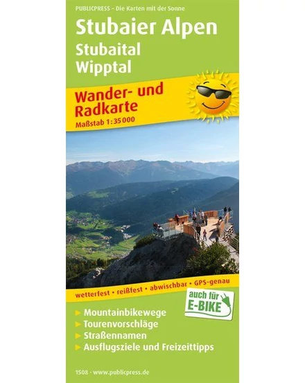 Cartographia - Alpii Stubai - Valea Stubai - Wipptal harta de ciclism (PP1508) - Freytag - 9783961325085