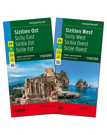 Cartographia - Sicilia - set 2 hărți (Vest, Est), (AK0634) - 9783707916720