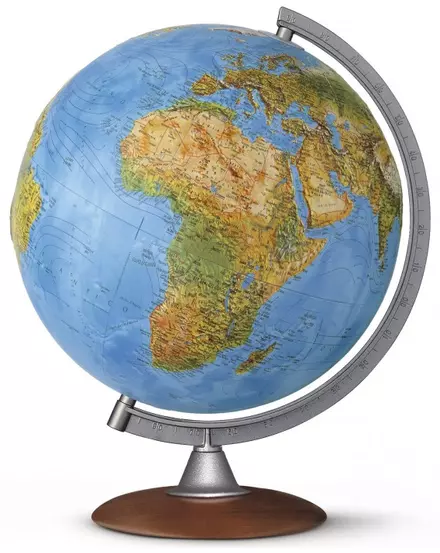 Cartographia-Glob pământesc TATTILE, 30 cm cu suprafata in relief, iluminat, talpa din lemn-8000623002605