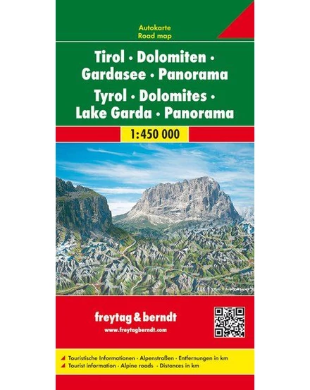 Cartographia - Tirol -Dolomiți - Lacul Garda harta panoramică - 9783850842266