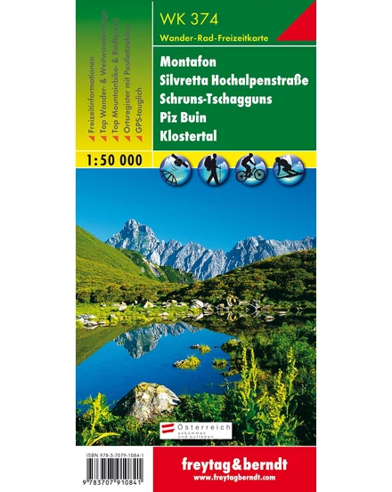 Cartographia - WK374 Montafon - Silvretta Hochalpenstrasse harta turistică - Freytag - 9783707910841