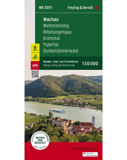 Cartographia-WK071 Wachau - Welterbesteig - Niebelungengau - Kremstal - Yspertal - Dunkelsteinerwald harta turistică (Freytag)-9783707919332