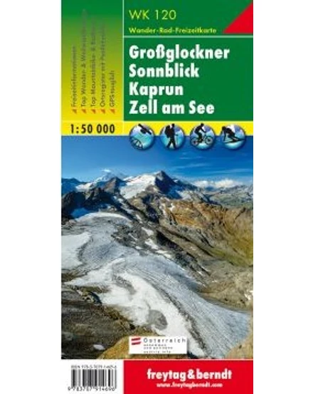 Cartographia-WK120 Grossglockner - Kaprun - Zell am See turistatérkép harta turistică (Freytag)-9783707914696