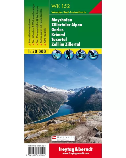 Cartographia - 1WK 152 Mayrhofen - Zillertaler - Tuxertal - Zillertal harta turistică