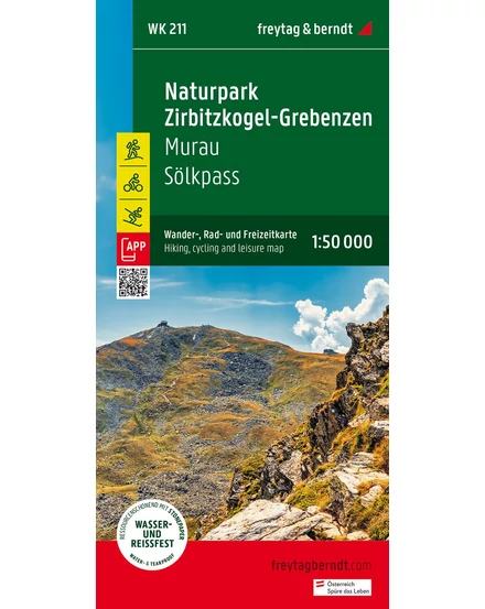 Cartographia-WK211 Naturpark Zirbitzkogel - Grebenzen - Murau - Sölk Pass harta turistică -Freytag-9783707920536