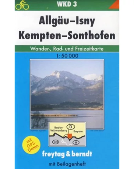 Cartographia-WKD3 Allgau: Isny - Kempten - Sonthofen harta turistică - Freytag-9783850848145