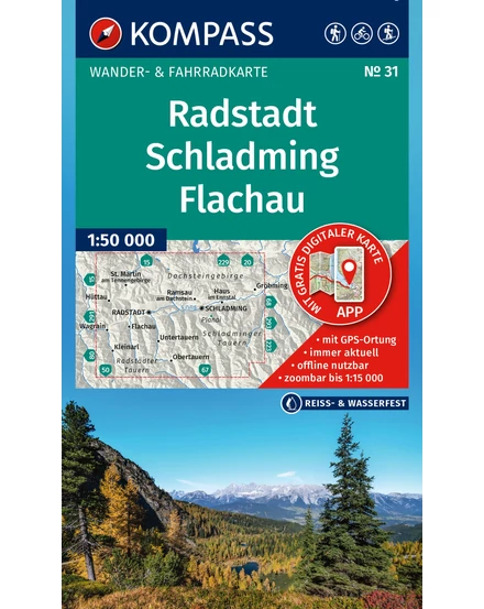 Cartographia-K 31 Radstadt, Schladming, Flachau harta turistică-9783991543695
