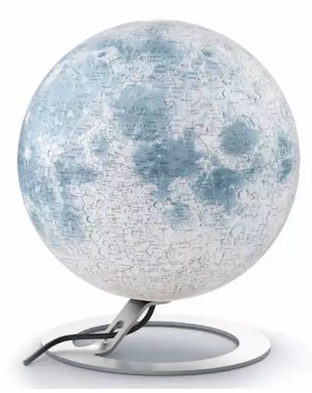 Cartographia - Glob iluminat LUNA, 30 cm - cu talpa din metal - 8007239977211