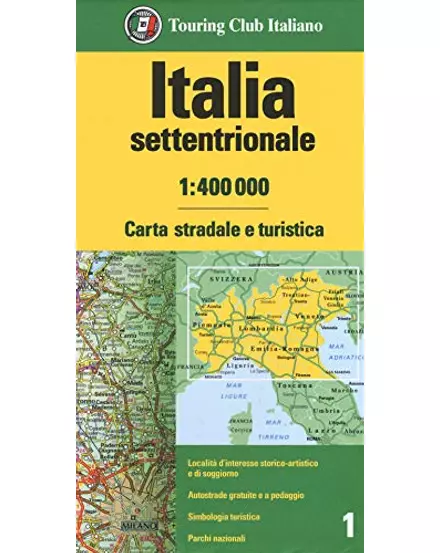 Cartographia-Italia de Nord harta rutieră  1:400 000 - TCI-9788836575206