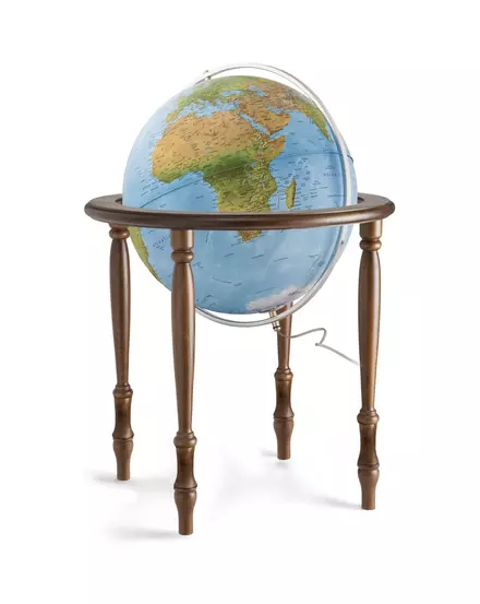 Cartographia-Glob pamantesc CINTHIA Blue, 50 cm - iluminat, talpa din lemn de stejar, meridian din bronz, National Geographic (limba engleza)