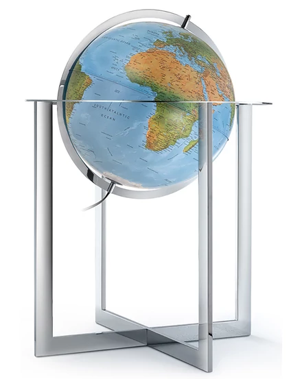 Cartographia-Glob pamantesc STEEL BLUE, 50 cm - iluminat, suport din metal - 8000623001172