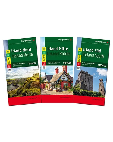 Cartographia - Irlanda set 3 hărți auto și de agrement - Freytag - 9783707923223