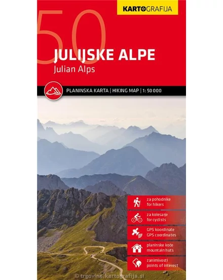 Cartographia-Alpii Iulieni (Julijske Alpe) harta turistică-3830048524315