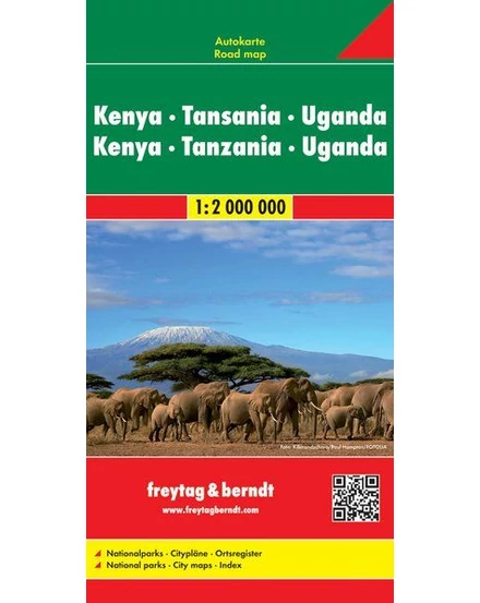 Cartographia-Kenya, Tanzania, Uganda 1:2 000 000 harta (Freytag)-9783707913880