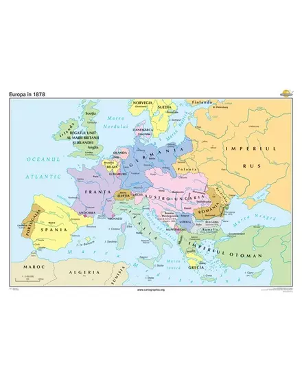 Harta istorice de perete-Europa in 1878