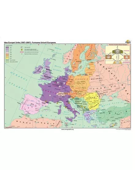 Harta istorice de perete-Formarea Uniunii Europene 