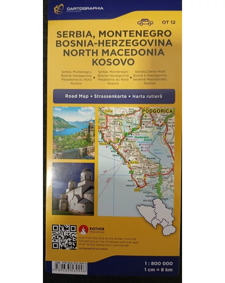 Cartographia-Serbia, Muntenegru, Bosnia și Herțegovina, Macedonia, Kosovo harta-9789633524756