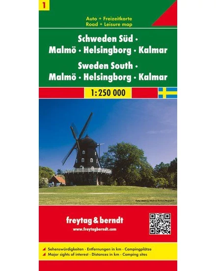 Cartographia-Suedia harta regiunii (1) Malmö - Helsingborg - Kalmar harta (Freytag)-9783707903188