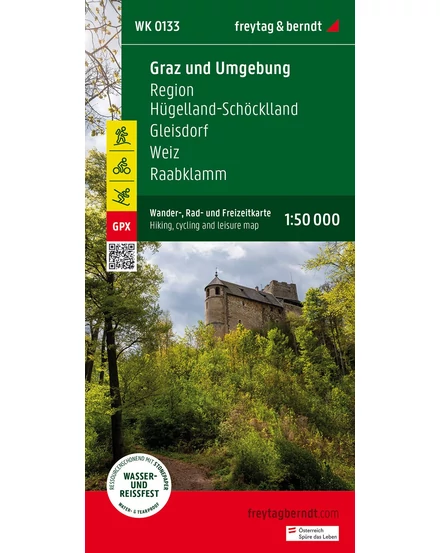 Cartographia-WK133 Regiunea Graz - Hügelland - Schöcklland - Gleisdorf - Weiz - Raabklamm harta turistică (Freytag)-9783707919752