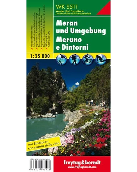 Cartographia-WKS511 Meran și împrejurimi harta turistică - Freytag-9783707903478