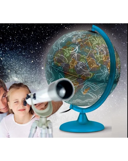 Cartographia-Glob pamantesc NIGHT&amp;DAY, 25 cm - iluminat, cu constelatii (limba engleza)-8007239975033