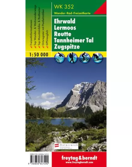Cartographia-WK352 Ehrwald - Lermoos - Reutte harta turistică (Freytag)-9783850847490