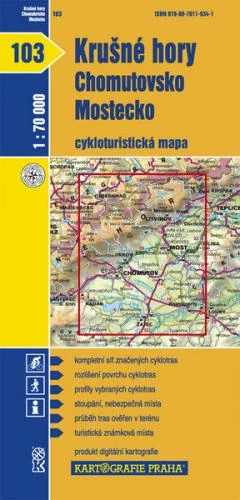 CM 103 Harta cicloturistică Munții Metaliferi, Chomutov, Mostecko