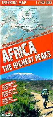 Africa - cele mai înalte vârfuri harta trekking