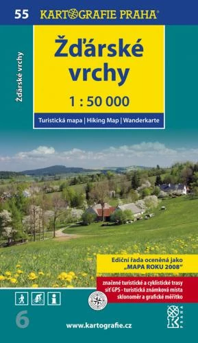 TM 55 Harta turistică Zďárské vrchy