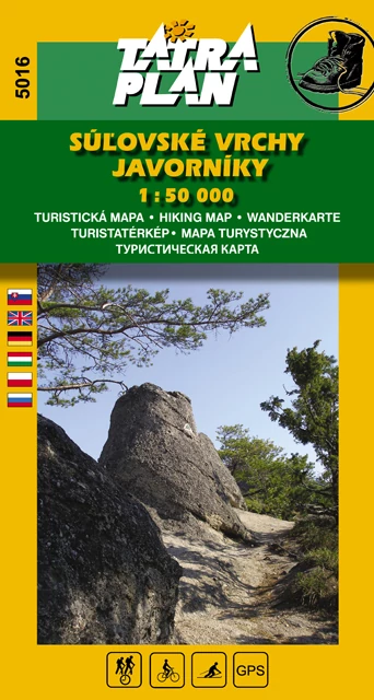 TP5016 Munții Szulyó (Súľovské vrchy), Munții Jávornik (Javorníky) harta turistică