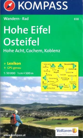 K 838 Hohe Eifel, Osteifel, Hohe Acht, Cochem, Koblenz harta turistică